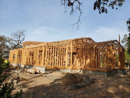 Framing a house in Glenn Ellen