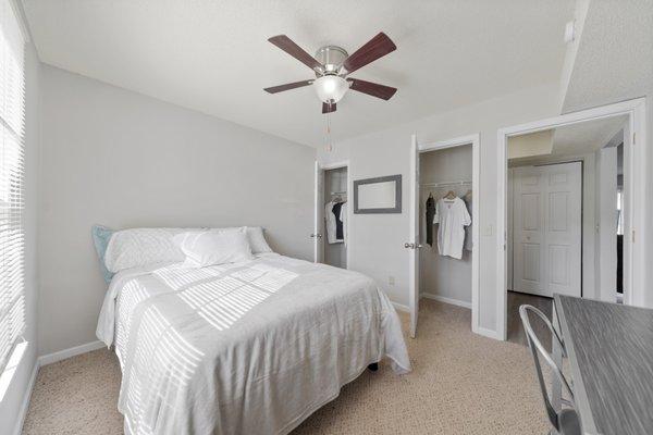 Bedroom and closet door.