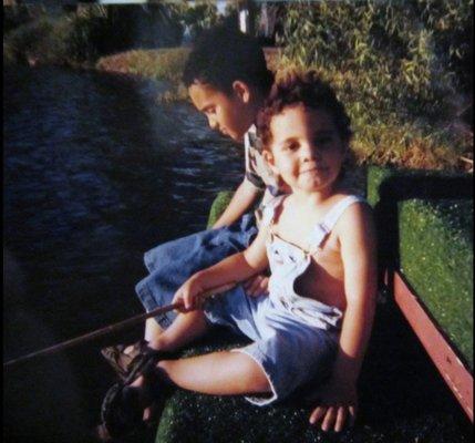 My boys siring by the water edge years ago,