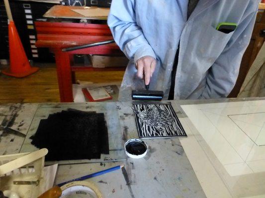 Printmaking class