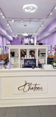 Reception desk and focal point of Salon