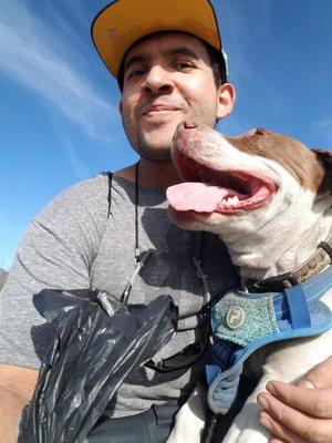 Canela and I, January 1st at Runyon Canyon.