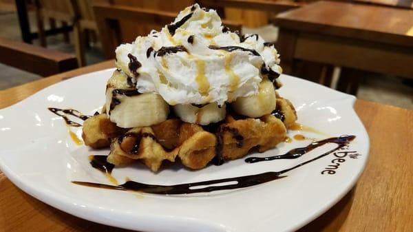 Waffle and banana