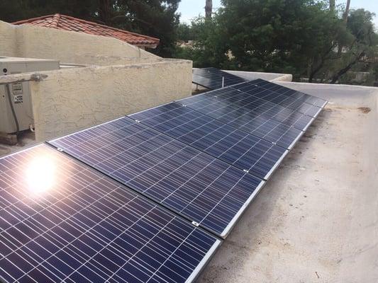 Clean solar panels after service.  Scottsdale, AZ