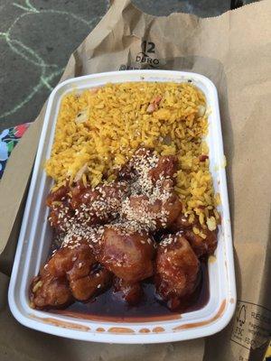 Sesame Chicken w/ Roast Pork Fried Rice