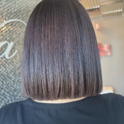 Women's presicion bob haircut