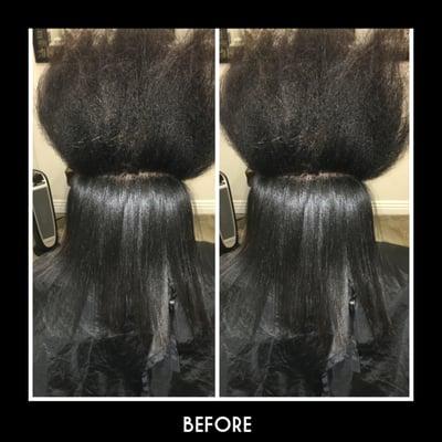 Before 100 % natural hair before silk press