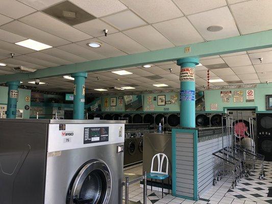 Plenty of washing machines to choose from and a TV to keep you occupied.