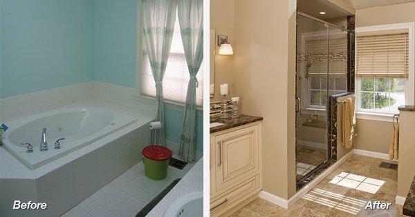 BEFORE AND AFTER REMODELING.