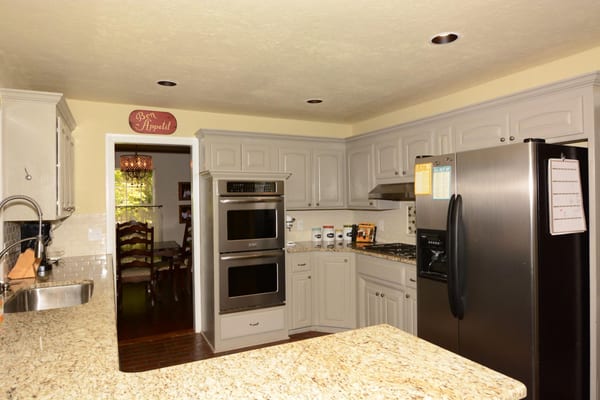 As part of our Faircloud Remodel in Edmond, Oklahoma, the kitchen got a face lift! Featuring freshly painted cabinets, new da...