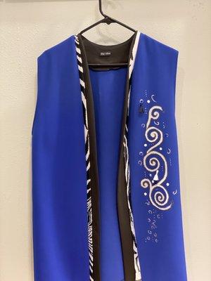 Custom made vest with dimensional fabric painting