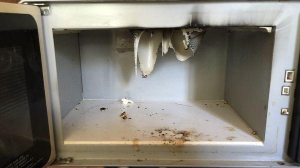 This is what happened to my microwave after putting Clover Valley popcorn in 1 1/2 min