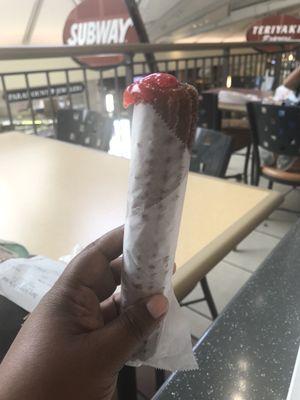 The strawberry filled churro