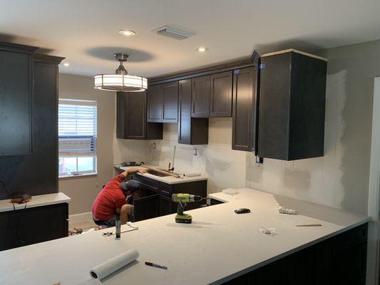 Cabinet and quartz install