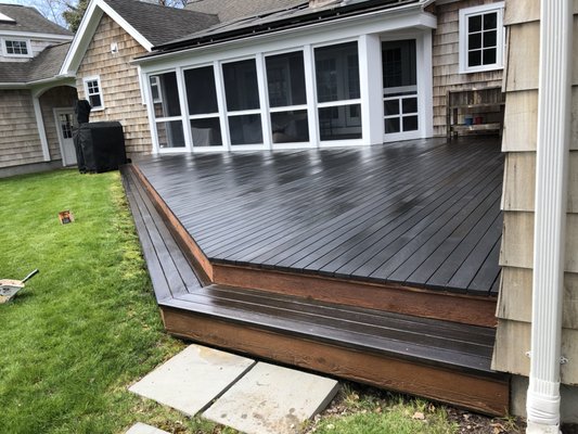 Hardwood deck finished with penofin