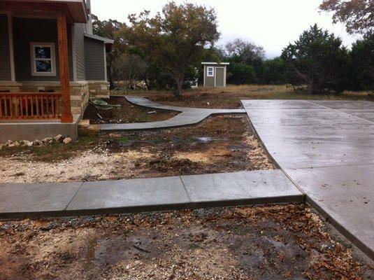 Sidewalks and Driveway - Natural colored concrete