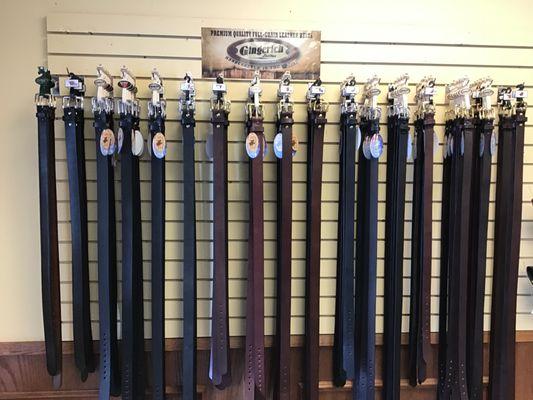 Solid bullhide leather belts. Made in USA