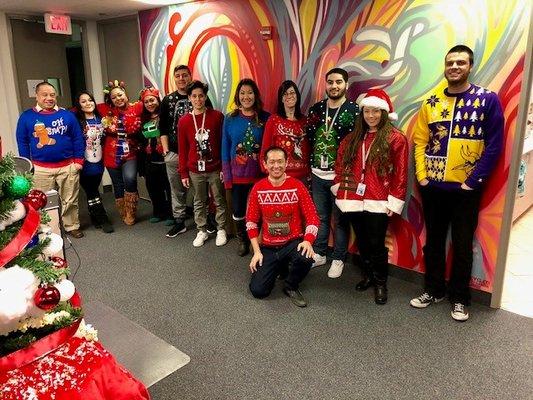 Ugly Christmas sweater contest