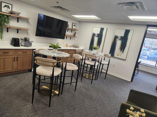 Our client lounge gives our clients a cozy setting to have an informal discussion with their advisor.