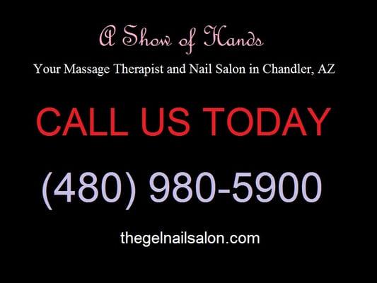 Your Massage Therapist and Nail Salon | 
(480) 980-5900