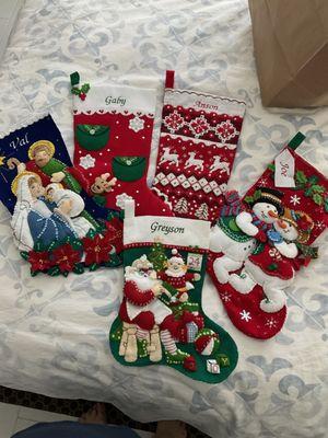 Embroidered Christmas stockings