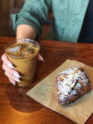 nola style cold brew ($4) + almond croissant ($4) 04.01.17