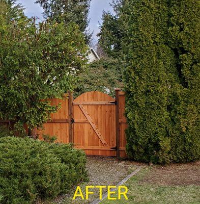 The fence and garden area after install