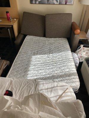 Sofa mattress opened