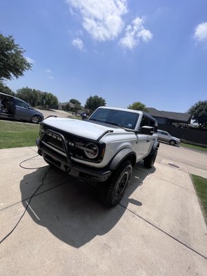 Foam washed clay bar and wax on this bronco