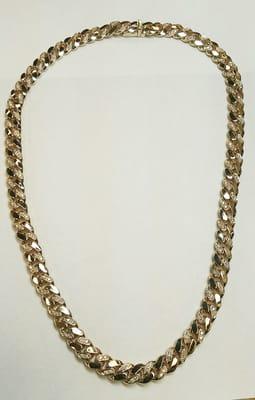 Custom handmade 20 inches cubanlink chain with diamonds.