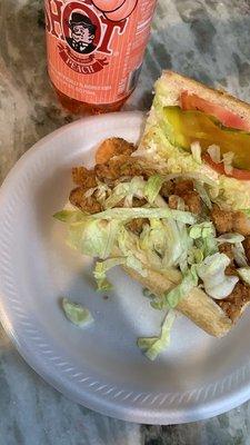 Shrimp poboy. Peach Big Shot