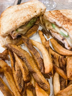 Brie and Apple grilled chicken sandwich