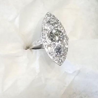 A beautiful platinum vintage diamond ring.