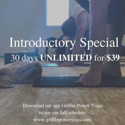 Try all of our classes with this offer of 30 days unlimited yoga for $39.