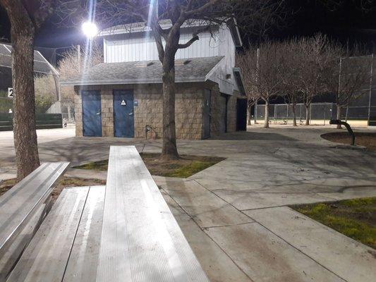 Restrooms conveniently located in the middle of all 3 ball fields