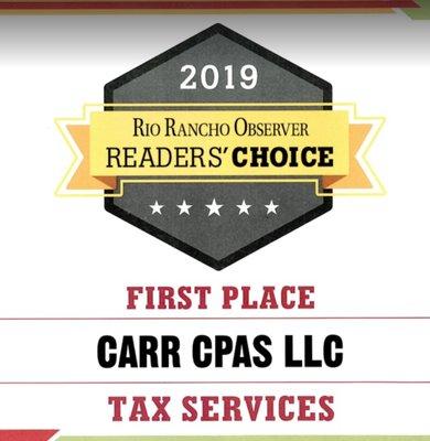 2019 Readers Choice Award