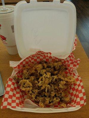 Large fried gizzards....tender and lightly battered & only $5.50