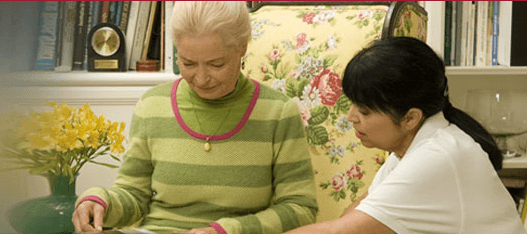 Providing care to Alzheimer's patient at home.