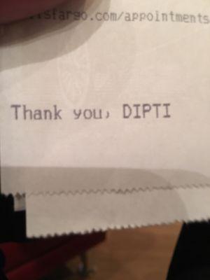 My check cashing headache, Dipti.