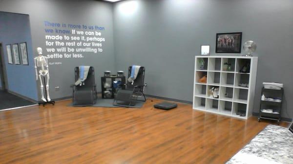 Our Recovery Center with a dozen professional grade recovery equipment, corrective exercise equipment, and three massage rooms.