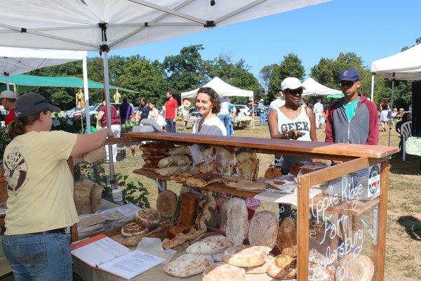 Fresh baked bread and pastries at the Apple Ridge Farm stand.