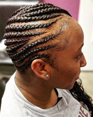 Feed in cornrows