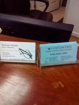 Business cards at front desk