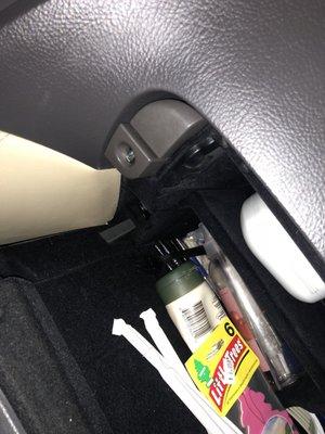 Broken glove compartment