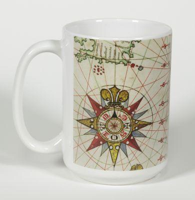 Based on a 1583 portolan chart by Joan Martines in the Newberry's collections, this map mug is 11 oz. of cartographic majesty.