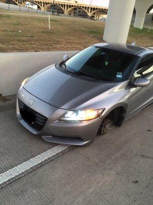 After taking my car to get a tire rotation. The wheel flew off while I was driving. They are not owning up to the damage.