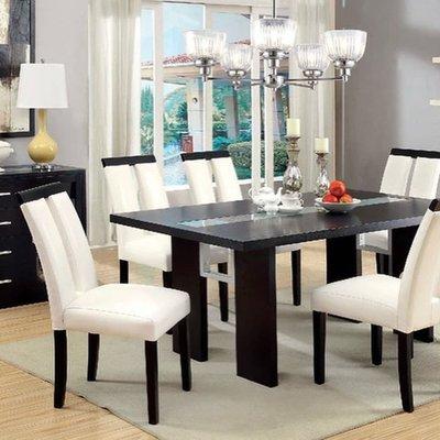 Glass-Insert Dining Table with Contemporary Style