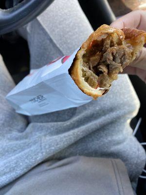 Philly cheesesteak empanada