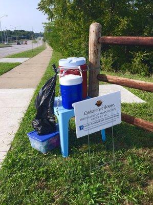 Endurance House put out water cooler & cups here to share with who came out to run/bike/walk, thanks!!   8/18/18