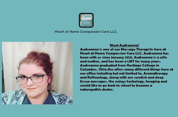 To book with Audreanna follow the link or call 419-551-3178! https://home-care-massage-reiki-therapy.square.site/